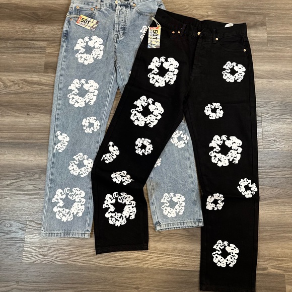 Rare Denim tears Levi's Men's Relaxed Jeans - Black and Gray unisex - Picture 11 of 16